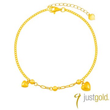 【Just Gold 鎮金店】心動愛戀 黃金手鍊 (網路限定)