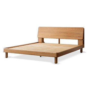 hoi! 源氏木語西雅圖橡木原木色斜靠雙人加大180x200夜燈低舖床架 Y90B28