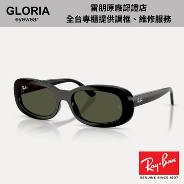 Ray Ban｜RB2221F-901/31 橢圓膠框太陽眼鏡【葛洛麗雅眼鏡】