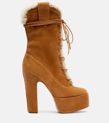 Paris Texas Malena 145 suede platform lace-up boots
