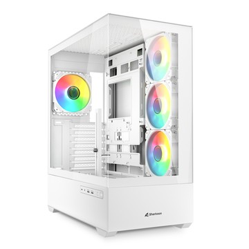 Sharkoon AK6 ARGB (W)  反葉風扇 x3 TYPE-C 海景房 背插式 白色 電腦機殼