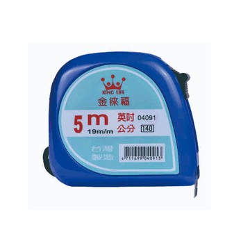 【 徠福 】彩色鋼捲尺(5m/19mm英吋公分) / 個 NO.4091