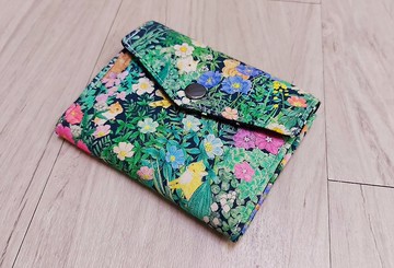 【短夾三層零錢包】日本設計師布-動物森林-手作零錢包-三層夾包