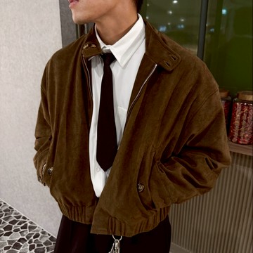 TOP_KOREA 正韓 短版麂皮夾克外套 H1427