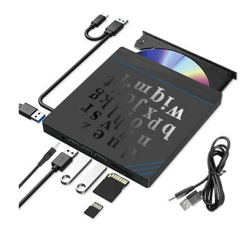 免運 外置光驅dvd刻錄機電腦擴展塢HUB七合一多功能光驅雙接口type-C-快速出貨