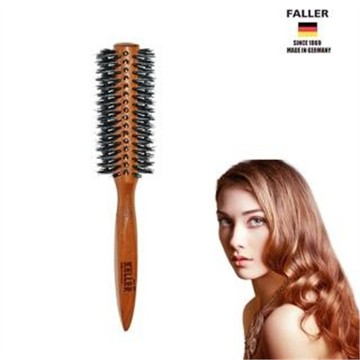 FALLER 德國製櫸木黑豚鬃圓珠熱塑梳捲髮梳54MM(捲髮梳/梳頭造型美容/女王節)