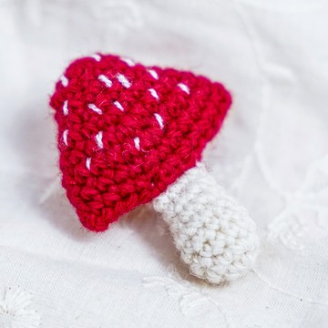 手作鉤織蘑菇胸針669640