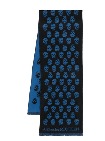 Alexander McQueen - skull intarsia-knit scarf - men - Wool - One Size - Black