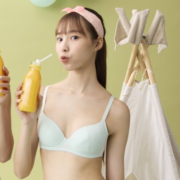 嬪婷-學生系列-Q萌牛奶 D罩杯第三階段軟鋼圈內衣(青梅綠)-BB2347C6