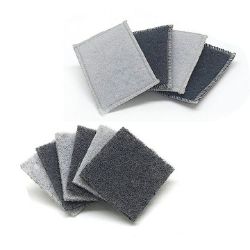 餐具清潔菜瓜布 (4入-包邊/8入) 竹炭添加洗碗布 清潔布 菜瓜布 洗碗海綿 刷洗碗盤