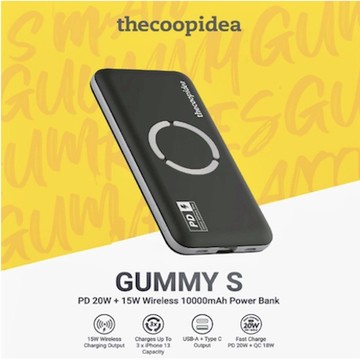 thecoopidea GUMMYS  支援無線 + PD 10000mAh   行動電源 無線行動電源 送20W PD充電頭(