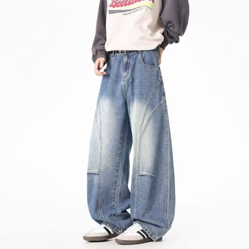 【AMERO】男女款 小彎刀牛仔褲 雙車線 立體剪裁