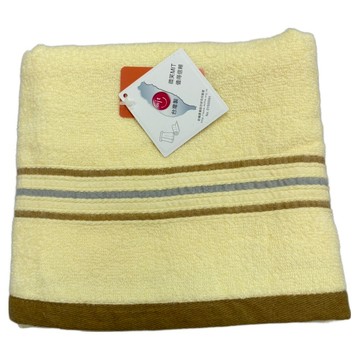 LIFE 來福牌 elegance 快樂時光小浴巾 1條 精梳棉材質 柔軟吸水  黃色/咖緞