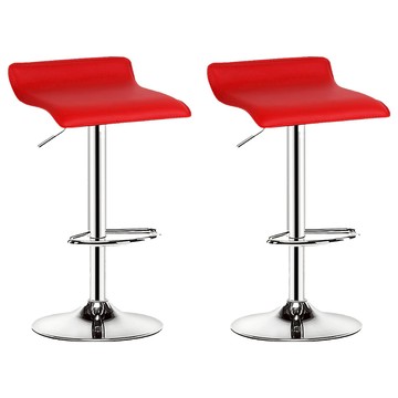 C-FLY 時尚家居 平板升降吧台椅  紅色  2個