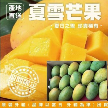果農直配-台東芒果界LV夏雪芒果 大果 (15-18入_約10斤/箱)