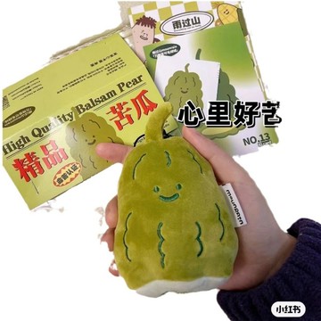 小廢物研究所 心裡好苦 苦瓜鑰匙圈 毛絨掛件 包包吊飾 ins掛件 背包掛飾 網紅同款 搞怪吊墜 生日禮物 交換禮物