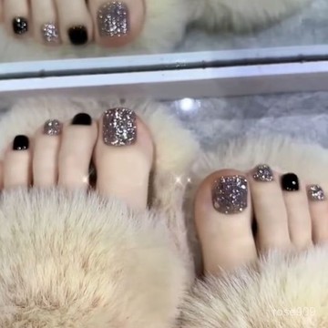 💅秒殺❤️超慾💅黑色顯白腳指甲貼片美腳趾甲新款腳甲片成品ins穿戴式腳甲片腳趾甲穿戴甲 NEBX
