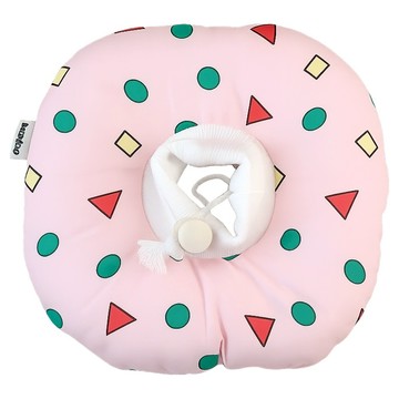 SassyDog 防舔圈/寵物頭套/伊莉莎白圈/羞恥圈 狗貓適用  XXL(外圈直徑 35cm 內圈脖圍調節最大 42cm)  粉色菱格  1個