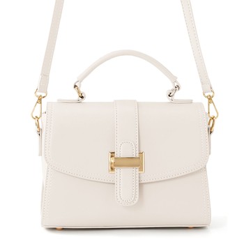 日本 GRL - 2way大方金屬釦仿皮側背包/手提包-白