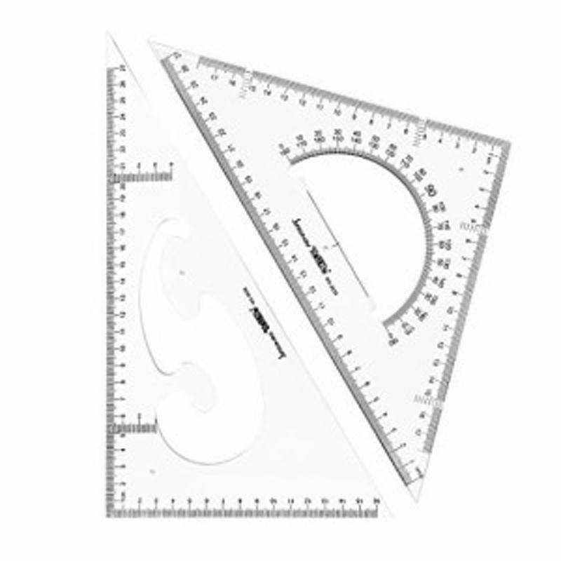 最安挑戦＊Jimjis 三角定規 30cm 製図 セット 大きい 受験用 三角定規 ...