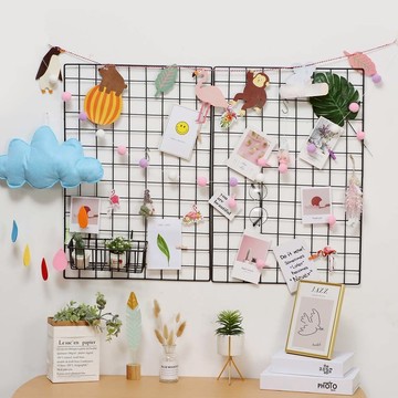 ins網紅照片墻裝飾麻繩夾子相片相框掛墻免打孔創意房間墻面布置