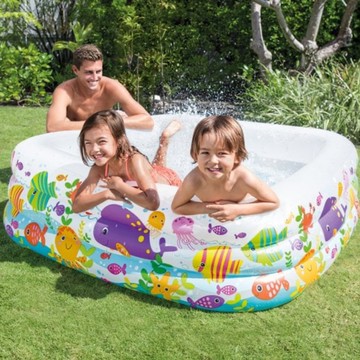 INTEX - 海底動物方型戲水游泳池159x159x50cm (340L)3歲+(57471N)