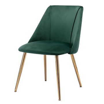 E-home Amy艾米絨布直紋休閒餐椅-三色可選綠色