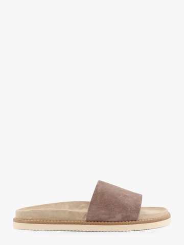 Suede slide with logo print - BRUNELLO CUCINELLI - gender_Man
