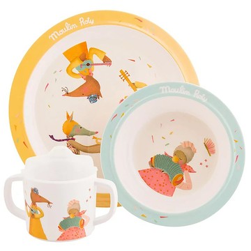 法國 Moulin Roty Tartempois 安全杯盤禮盒組 (盤、碗、杯)
