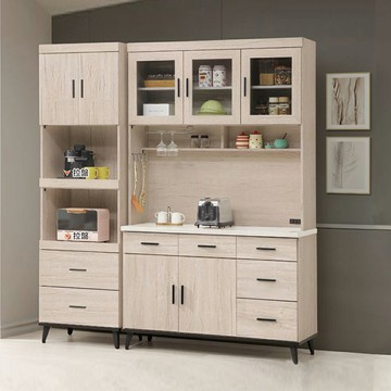 6尺仿石紋餐櫃組 收納櫃 櫥櫃【228A6271】Leader傢居館 228-620+603+606