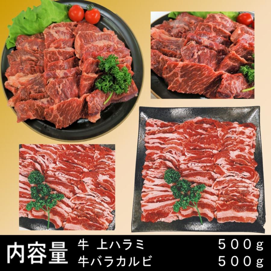 肉 バーベキュー 食材 牛肉 焼肉セット ハラミ BBQ 肉 バラ カルビ BBQ食材セット 焼肉 1kg 4〜6人前