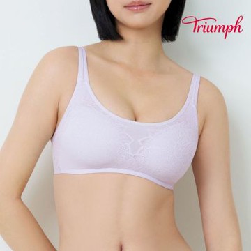 4D彈力系列 圓領蕾絲無鋼圈內衣 淡薰紫