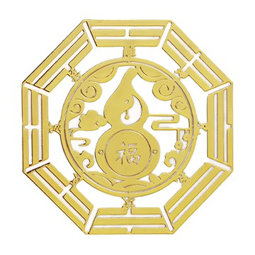 財神小舖 八卦葫蘆 SK-012 貴金屬鑲合金  開運金屬貼 金色  4.5 x 4.5cm
