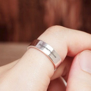 【ART64】刻字禮物 經典銀戒 5mm寬版設計 925純銀戒指 祝福禮物 紀念禮物 生日禮物