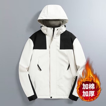 100kg可穿【石墨烯自發熱】加絨加厚衝鋒外套 大尺碼 防水抗寒衝鋒衣 情侶款保暖防風外套 連帽外套 戶外運動登山必備