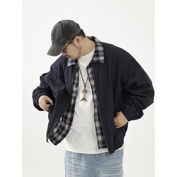 高街休閒百搭寬鬆上衣男時尚潮流痞帥外套男