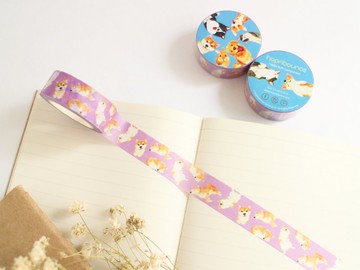 柴犬 小狗 紙膠帶 15mm