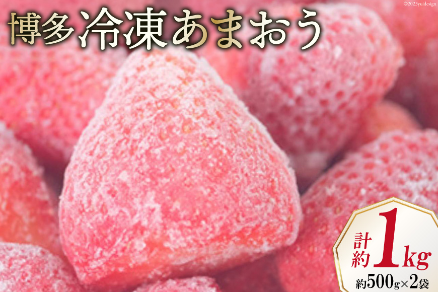 いちご 博多 冷凍あまおう 約500g×2袋 計約1kg [エイチアンドフューチャーズ 福岡県 筑紫野市 21760520] 果物 フルーツ 苺 イチゴ あまおう 冷凍いちご 冷凍苺 果実 ストロベリー ジャム用 福岡県産