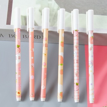 可愛中性筆 水蜜桃水性筆 書寫筆 學生文具辦公用品 贈品禮品 A6586