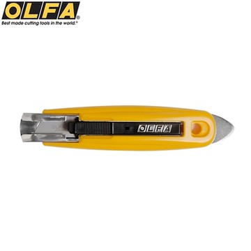 日本OLFA安全工作刀安全工具刀SK-9(內置彈簧可自動收回刀片;尾端有嵌入式鐵片可作螺絲起子撬刀;右左手通用)彈簧刀