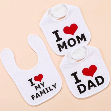 3入組嬰兒字母圖案圍兜套裝 Babyshower 新生兒禮 滿月禮