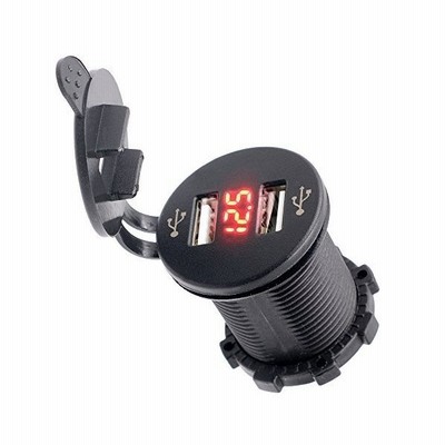 Bluefire 車載充電器 カーチャージャー Usb充電器ソケット 埋め込み用 電圧計付き Led 急速充電 Usb 2ポート 12v 24v車 通販 Lineポイント最大get Lineショッピング