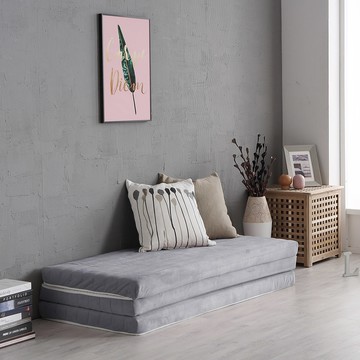 摺疊式三折釋壓床墊  120mm  加大單人  灰色