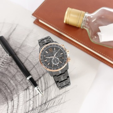 CITIZEN 星辰表 / CB5884-88H / 光動能電波錶萬年曆藍寶石水晶玻璃日期不鏽鋼手錶鍍灰