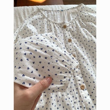 可可裡🌺甜美少女碎花睡衣女春秋季圓領長袖長褲家居服套裝新款可外穿