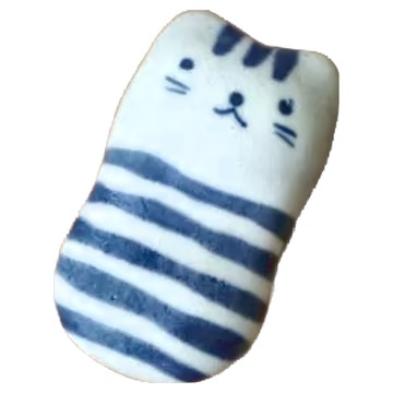 日本 美濃燒藍染貓筷架  藍色 + 白色  1個