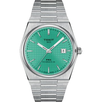 TISSOT 官方授權 電光綠 PRX系列復刻機械錶 開學新裝備-40mm T1374071109101