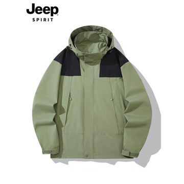 JEEP SPIRIT夾克男士2025年秋季可脫卸帽登山服運動沖鋒外套男款