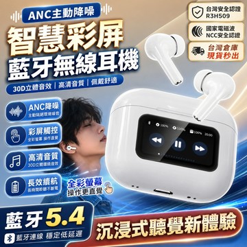 安全認證🏆在台現貨 全彩觸屏藍芽耳機 ANC降噪 藍芽無線耳機 LED觸屏耳機 入耳式耳機 運動耳機 藍牙耳機 降噪耳機