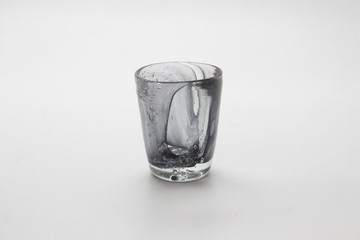 灰流紋厚底玻璃杯 75ml